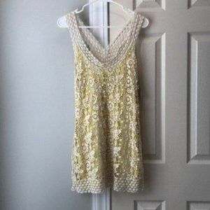 Madison Marcus Crochet Lace Overlay Sleeveless Dress